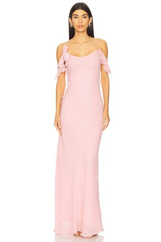 self-portrait Georgette Flower Maxi Dress in Pink from Revolve.com | Revolve Clothing (Global)