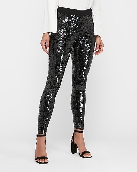 high waisted sequin leggings | Express