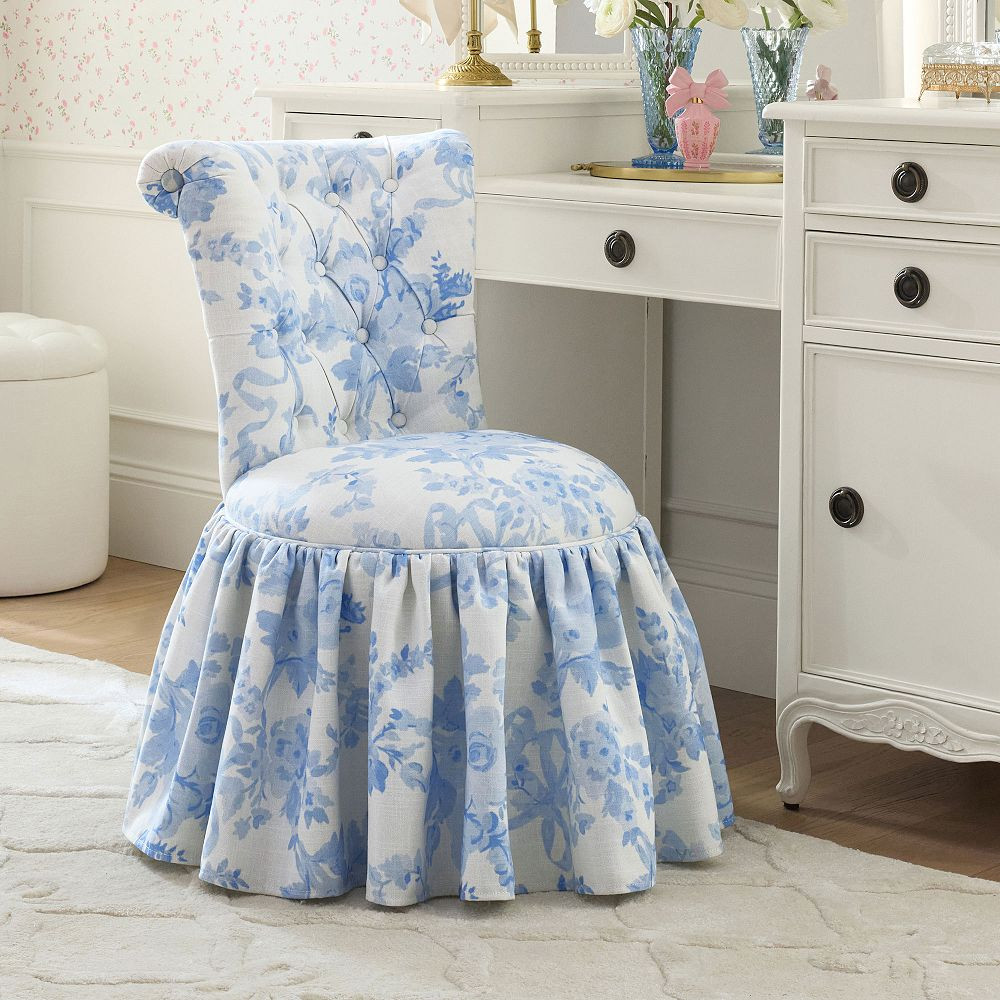 LoveShackFancyTufted Swivel Vanity Chair | Pottery Barn Teen