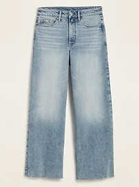 Extra High-Waisted Wide-Leg Raw-Hem Jeans for Women | Old Navy (US)
