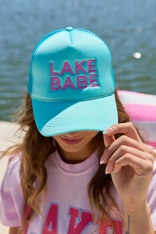 Lake Babe Blue Trucker Hat DOORBUSTER | Pink Lily
