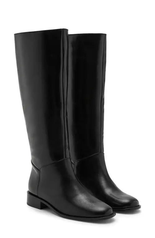 MANGO Leather Knee High Boot in Black at Nordstrom, Size 35 | Nordstrom