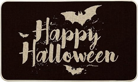 Artoid Mode Happy Halloween Bats Decorative Doormat, Seasonal Fall Halloween Party Low-Profile Fl... | Amazon (US)