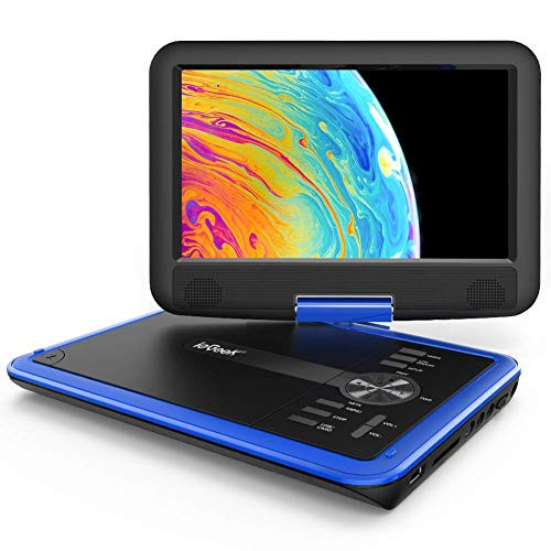 ieGeek 11.5" Portable DVD Player for Kids and Car, 9.5" Eye-Protective Screen with 5 Hours Rechargeable Battery, Support Sync TV/USB/SD Card and Multiple Disc Formats, Region Free - Blue | Amazon (US)