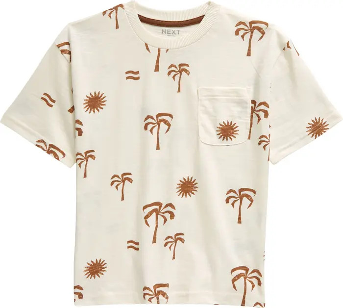 Kids' Palm Tree Print Pocket T-Shirt | Nordstrom