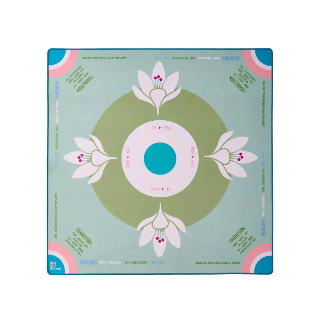 Sage Lotus Mahjong Mat | Pink Antlers