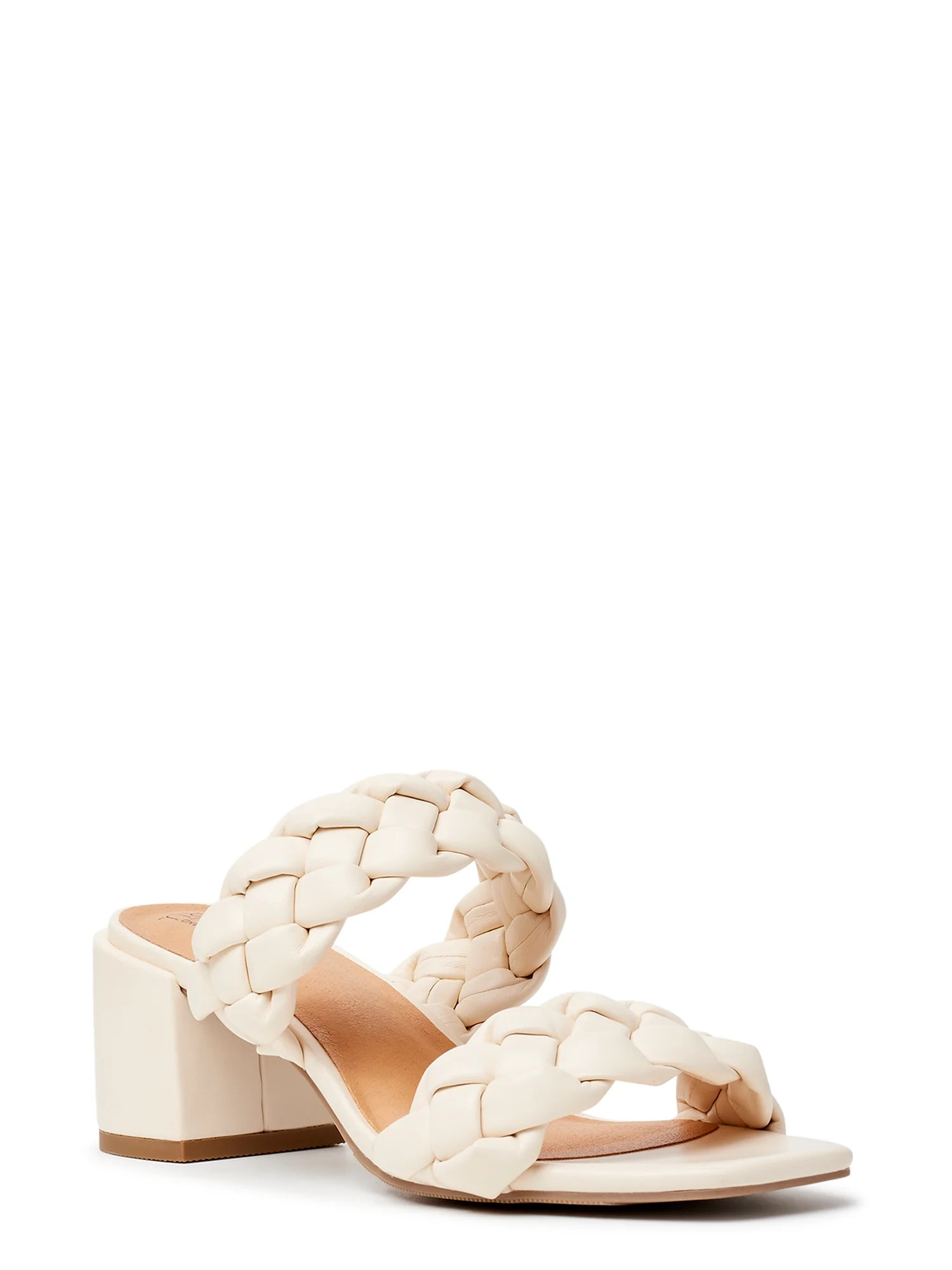Time and Tru Women's City Braided Heel Sandals - Walmart.com | Walmart (US)