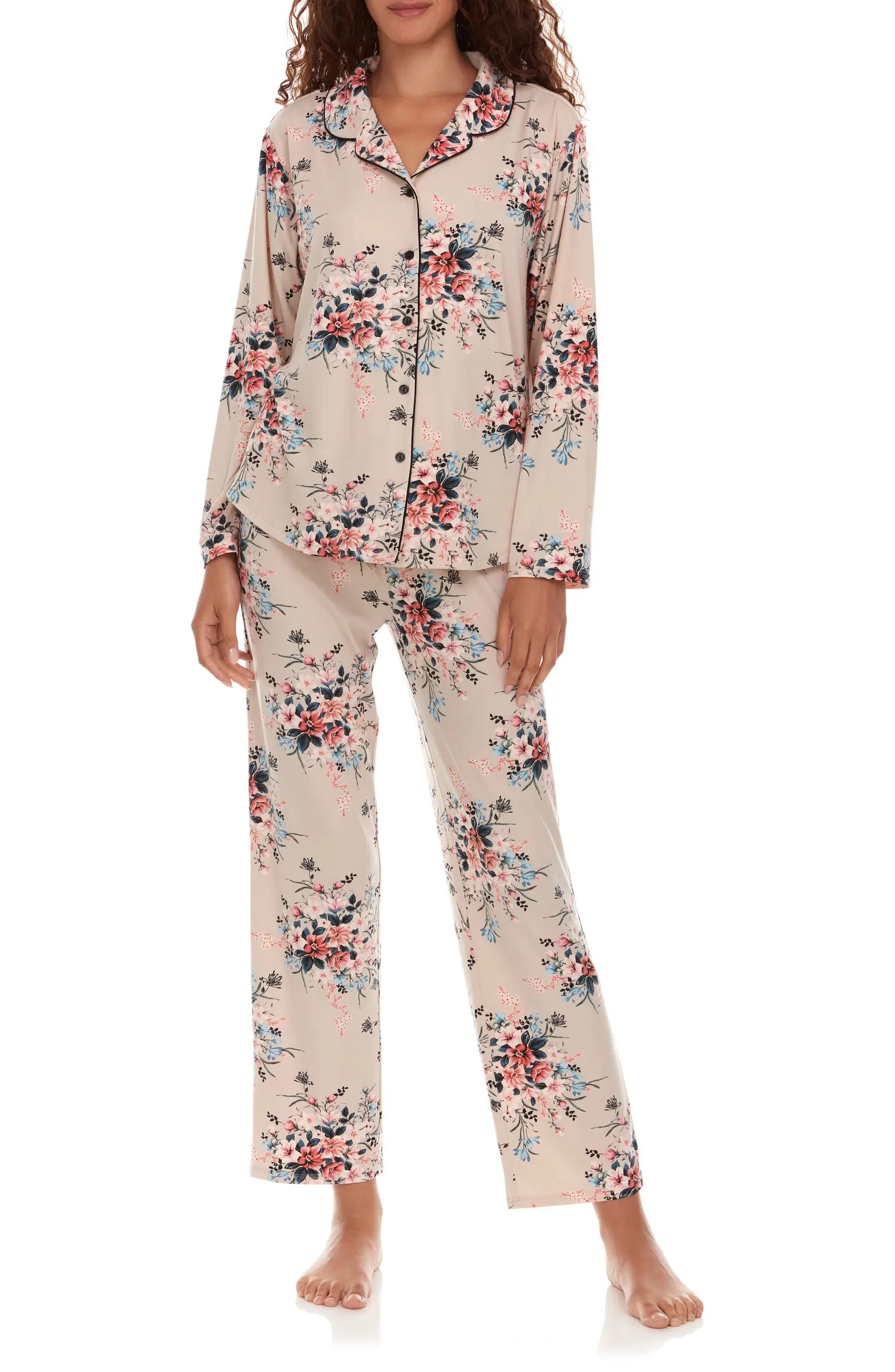 Lindsey Floral Long Sleeve Top & Pants Pajamas | Nordstrom Rack