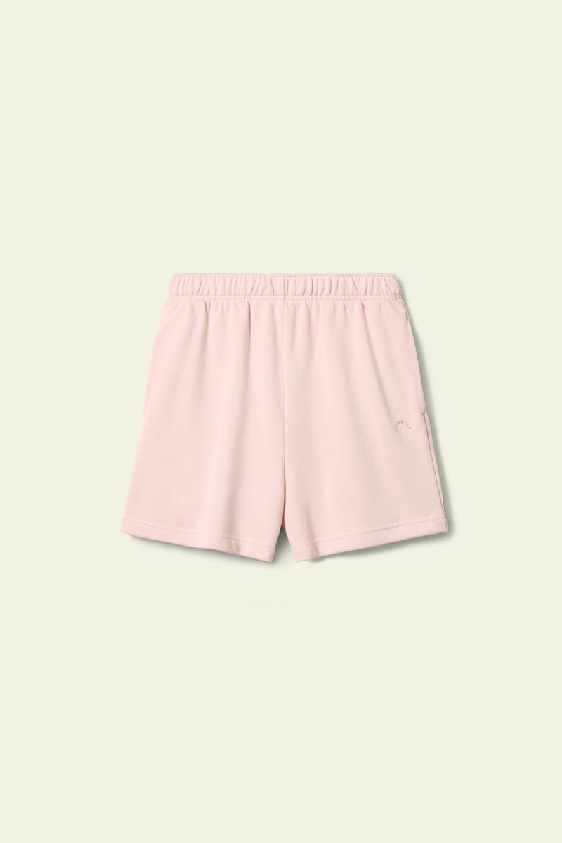 LILYSILK SILKERRY Workout Shorts | Female Silk Cotton | Antibacterial Drawstring Shorts | Blush-Pink M | LILYSILK