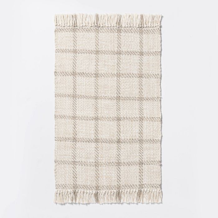 2'1"x3'2" Woven Indoor/Outdoor Rug with Fringe Linen - Threshold™ designed with Studio McGee | Target