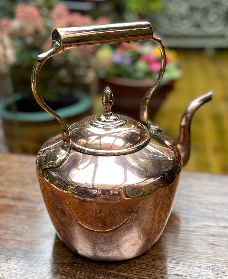 Large & Impressive 19th Century Antique Copper English Country House Kitchen Tea Kettle, Pot by W... | Etsy (US)
