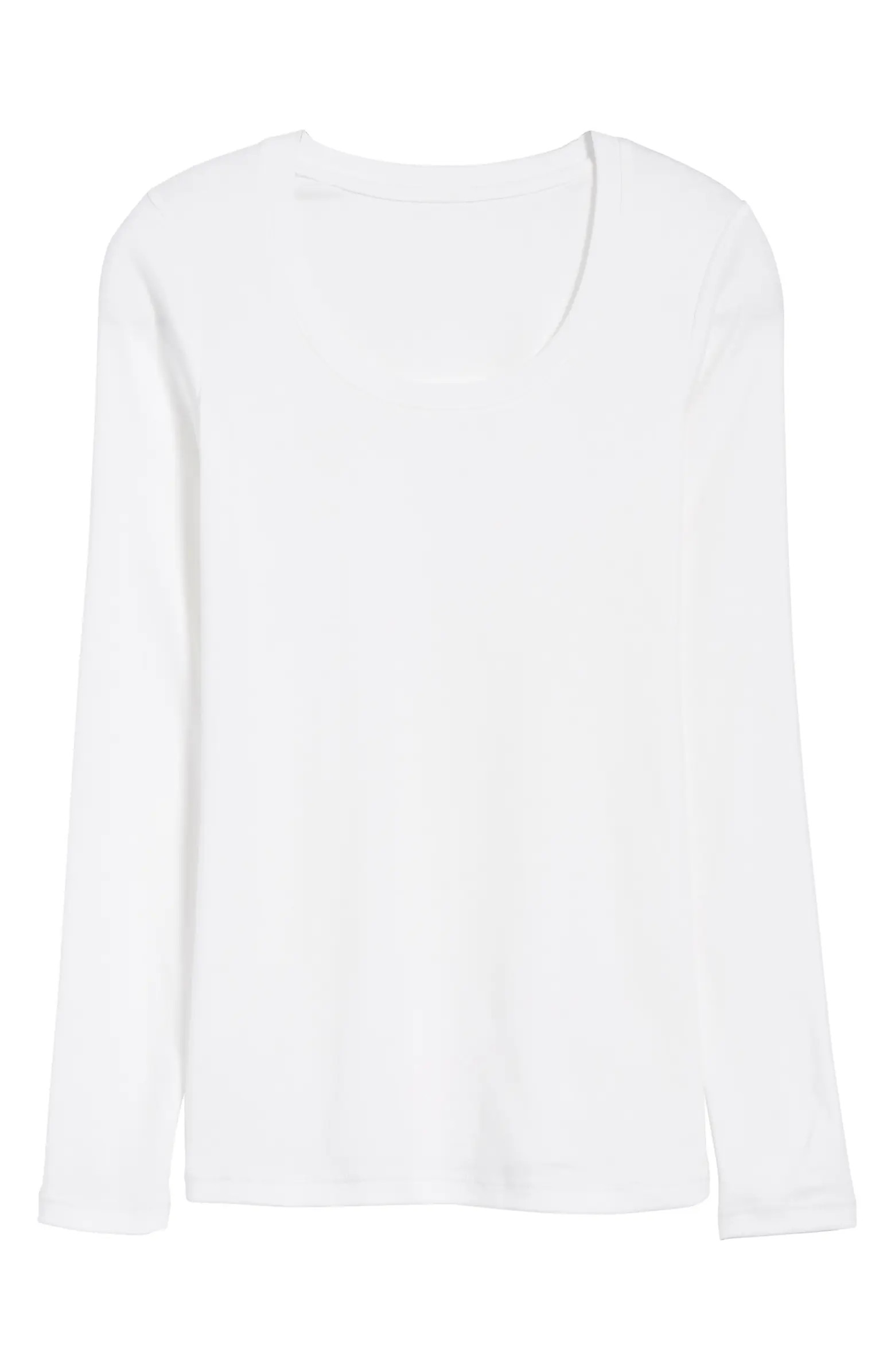 Caslon® Long Sleeve Scoop Neck Cotton Tee | Nordstrom | Nordstrom