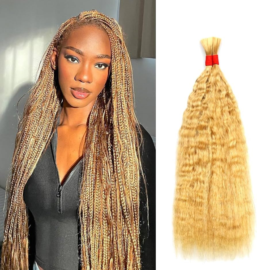 Super French Bulk Human Braiding Hair Wet and Wavy Bulk Human Hair for Braiding No Weft 18” 100... | Amazon (US)