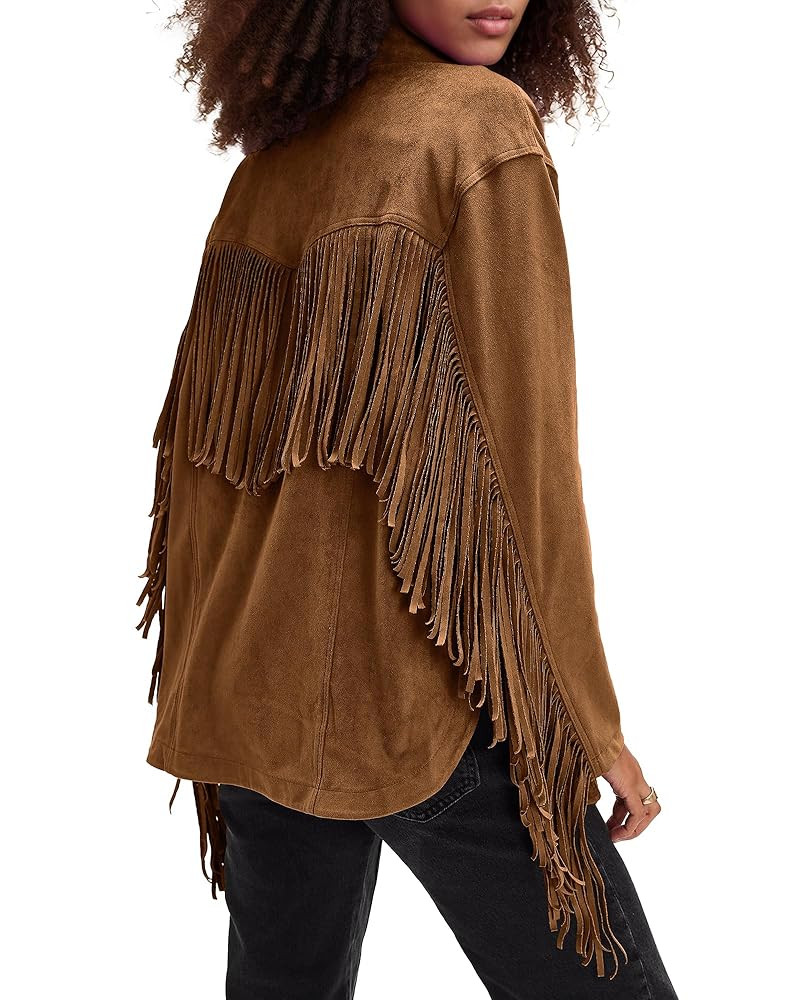 Locachy Women's Faux Suede Fringe Jacket Vintage Western Cowgirl Tassel Jackets Country Concert O... | Amazon (US)