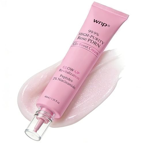 WNP 99% Pure Rose PDRN Glo Boost Highlight Moisturizing Cream for Face, Natural Glow Enhancer, Hyaluronic Acid, 2% Niacinamide, Peptides, Brightening Skin- Salmon DNA for Glass Skin(40ml 1.35oz) | Amazon (US)