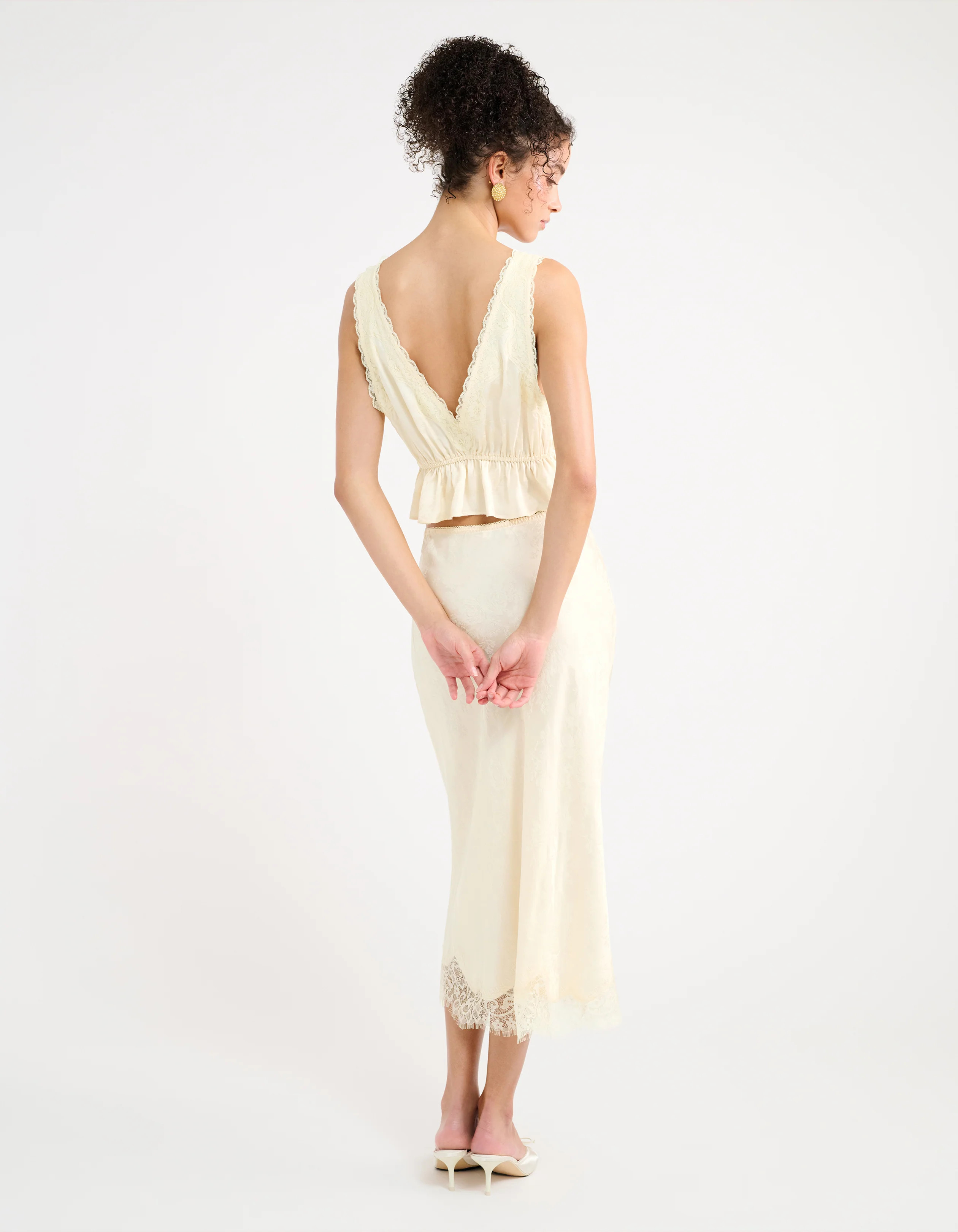 Lady Lace Top | Ivory Jacquard | Rumored