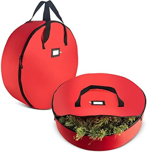 2-Pack Christmas Wreath Storage Bag 30" - Artificial Wreaths, Durable Handles, Dual Zipper & Card Sl | Amazon (US)