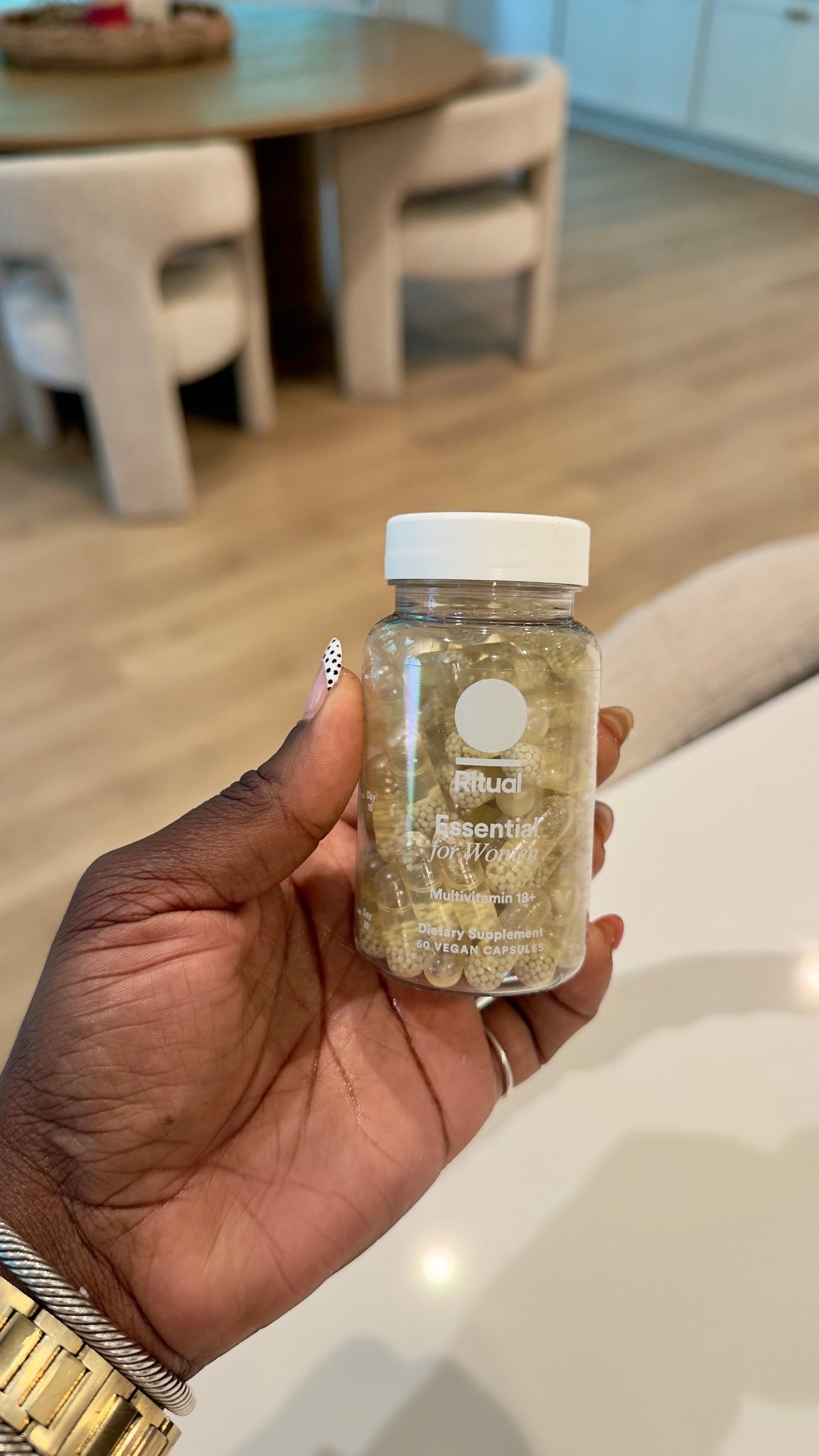 I’m starting a new multi vitamin. I’ve heard great things about Ritual. One of the main reasons why I wanted to switch is because this daily serving includes all of the other additional pills I would be taking ; such as d3+k2 and my omega3 .

#LTKOver40 #LTKselfcare #LTKBeauty