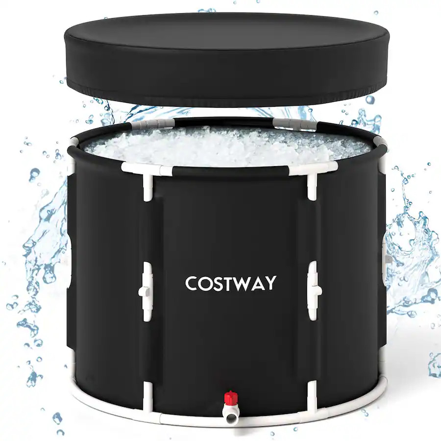 Costway - Foldable Ice Bath Tub with Plunge Pool for Recovery Cold Water Therapy Training - Black... | Best Buy U.S.