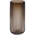 Afvarir Flower Vase, Modern Fluted Large Round Glass Vase Brown for Home Office Desk Decor | Amazon (US)