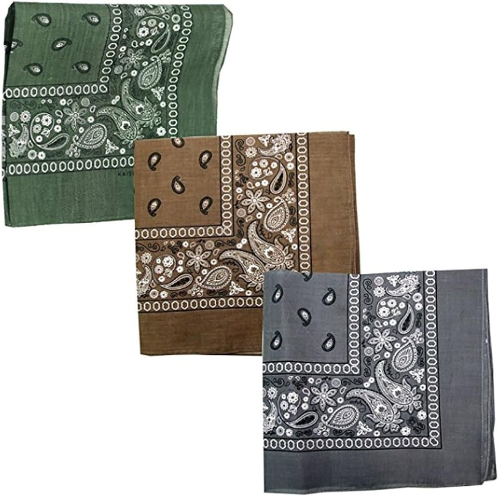 Paisley 3 piece Assorted Cotton Bandanas | Amazon (US)