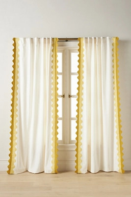 Maeve Scalloped Cotton Curtain | Anthropologie (US)