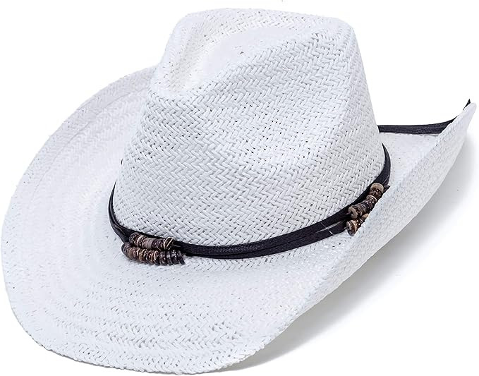 Old Stone Straw Cowboy Cowgirl Hat for Men Women Wide Brim Sun Hat Western Style | Amazon (US)
