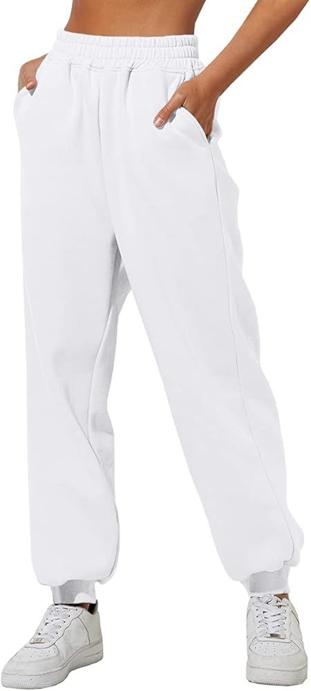 Yovela Womens Fall Cinch Bottom Sweatpants Comfy Cotton High Waist Jogger Pants Y2k Trendy Lounge... | Amazon (US)