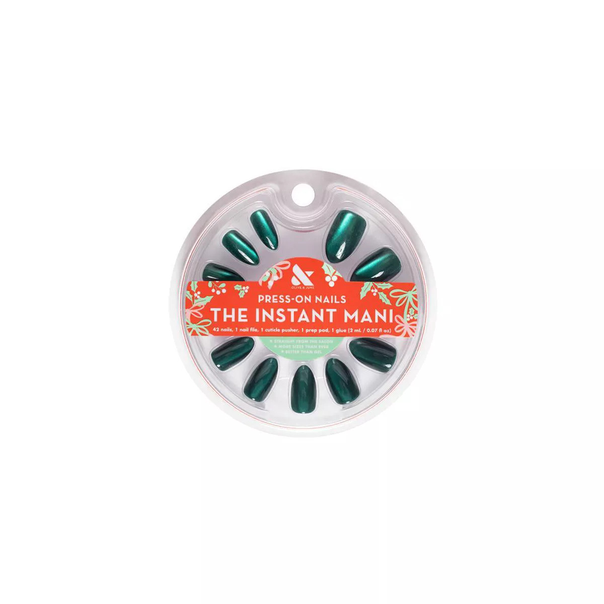 Olive & June Press-On - M Almond - Emerald Velvet - 42ct | Target