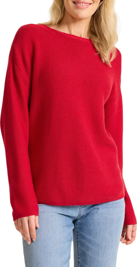 Crystal Sands Sequin Relaxed Fit Cotton Blend Sweater | Nordstrom