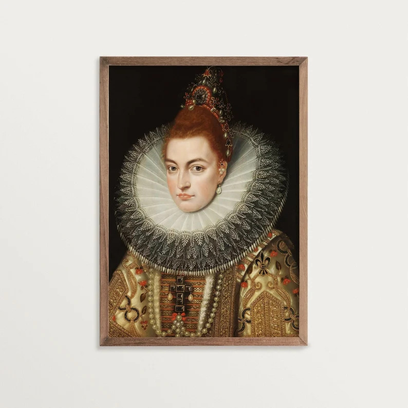 Baroque Portrait Painting Print Archduchess Moody Wall Art - Etsy | Etsy (US)