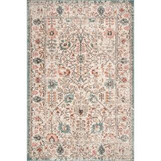Lenore Vintage Floral 10 ft. x 14 ft. Beige Living Room/Bedroom/Dining Room Area Rug | The Home Depot