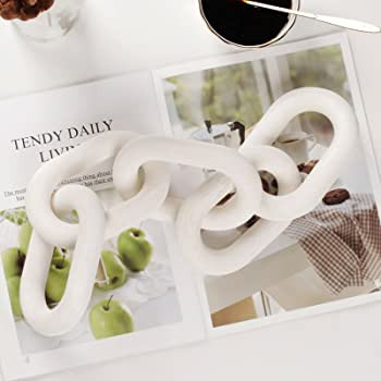 HMASYO Wood Chain Link Decor – 22" Hand Carved 5-Link Wood Knot Decorative Chain Wood Decor, Ru... | Amazon (US)