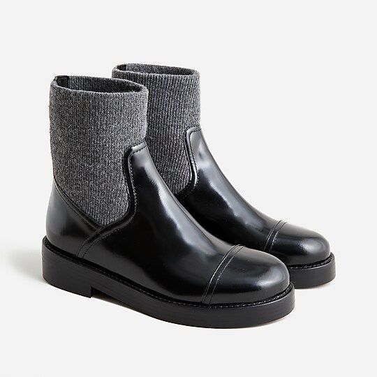 Rib-cuff boots in Italian leather | J.Crew US
