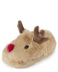 Unisex Toddler Matching Family Reindeer Slippers - brown | The Children's Place