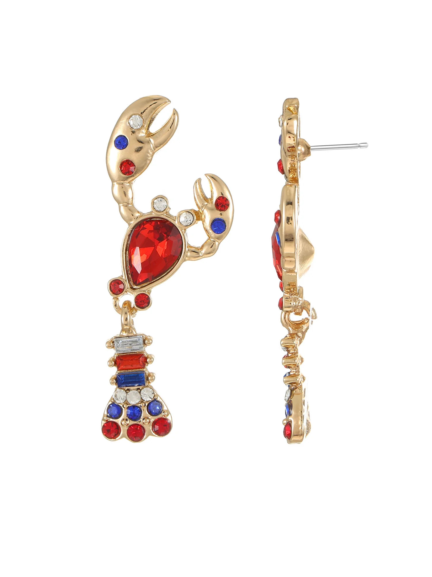 Way to Celebrate Americana Patriotic Lobster Earrings - Walmart.com | Walmart (US)