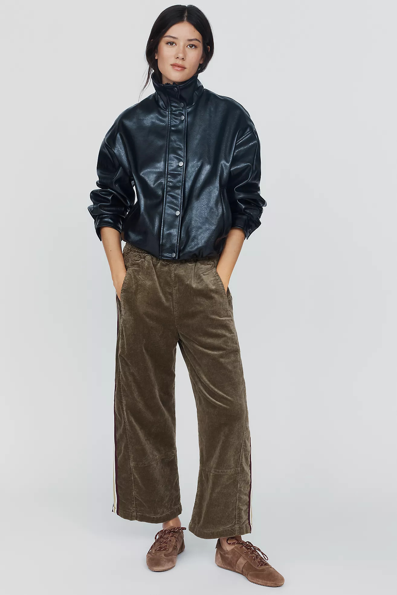 Pilcro Izzie Relaxed Corduroy Pull-On Barrel Pants | Anthropologie (US)