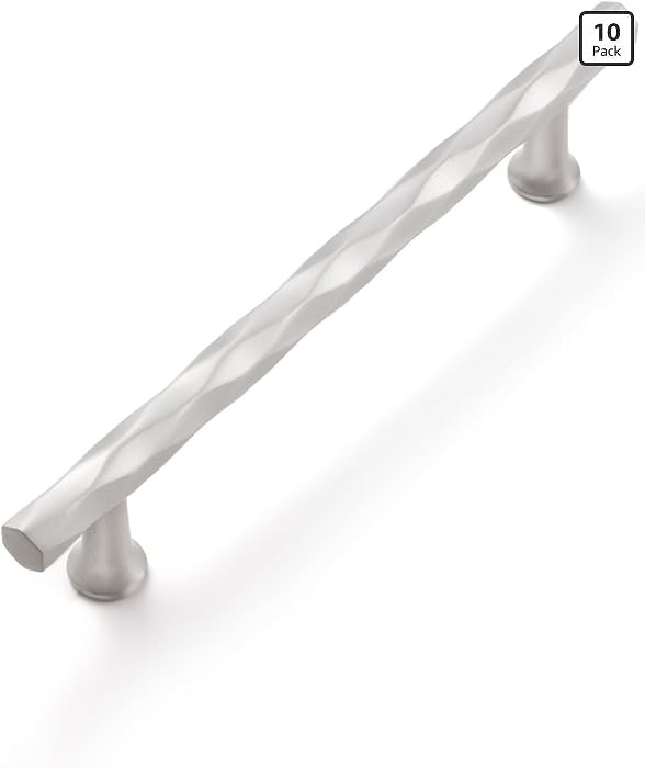 Brushed Nickel Cabinet Pulls 5" Hole Center 10 Pack Hammered Silver Cabinet Handles Decorative Ki... | Amazon (US)