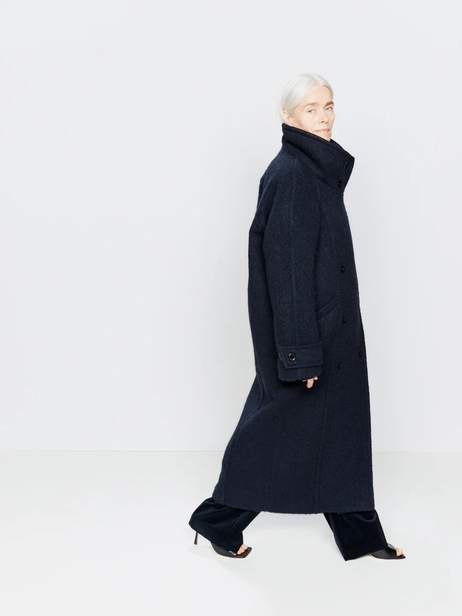 Oversized belted funnel-neck blanket coat | Raey | Matches (UK)