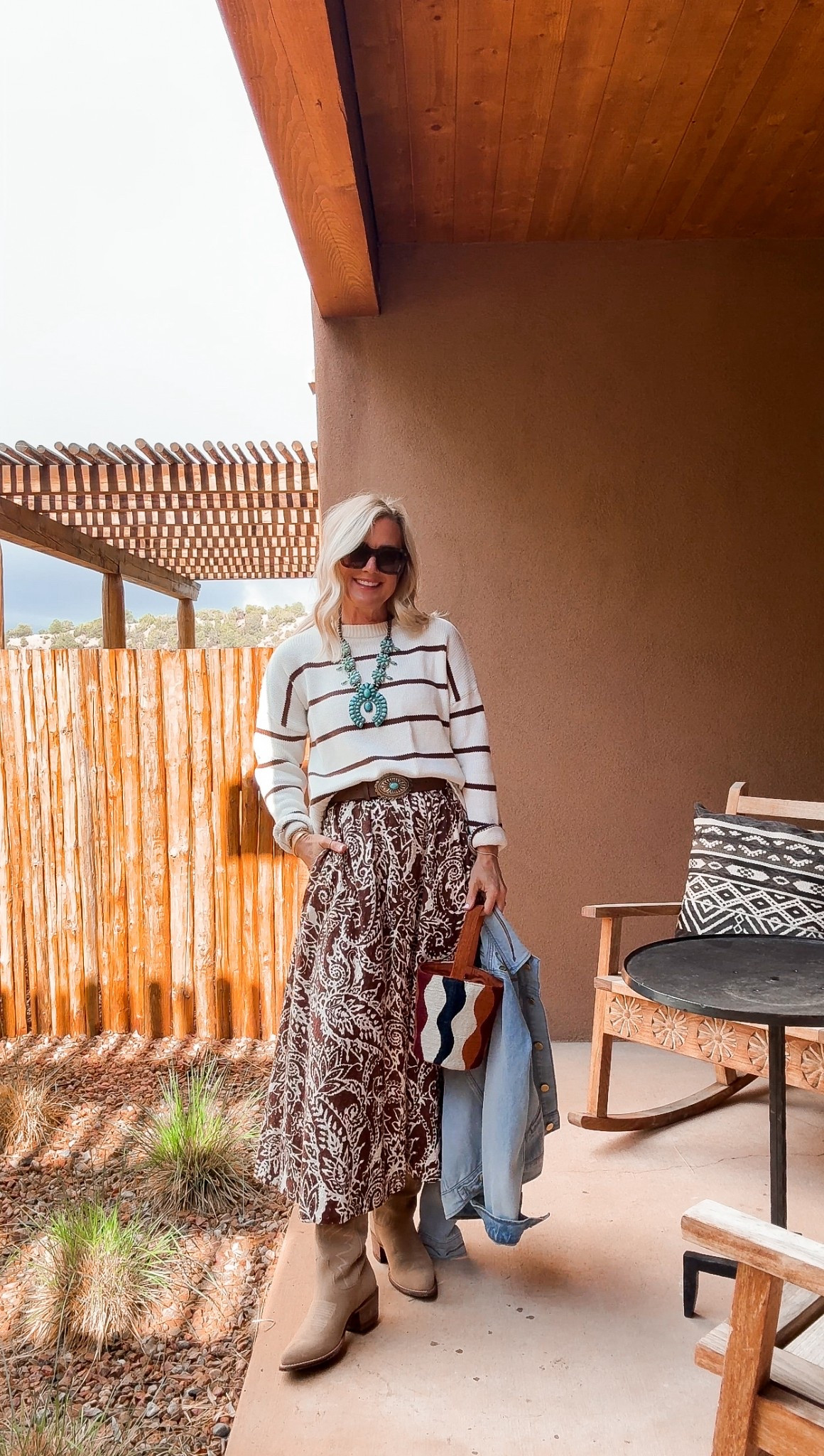 Def getting the hang of this southwestern style! This skirt is a gorgeous textured eyelet, perfect for spring too 

I’m in a small 

#LTKOver40 #LTKStyleTip