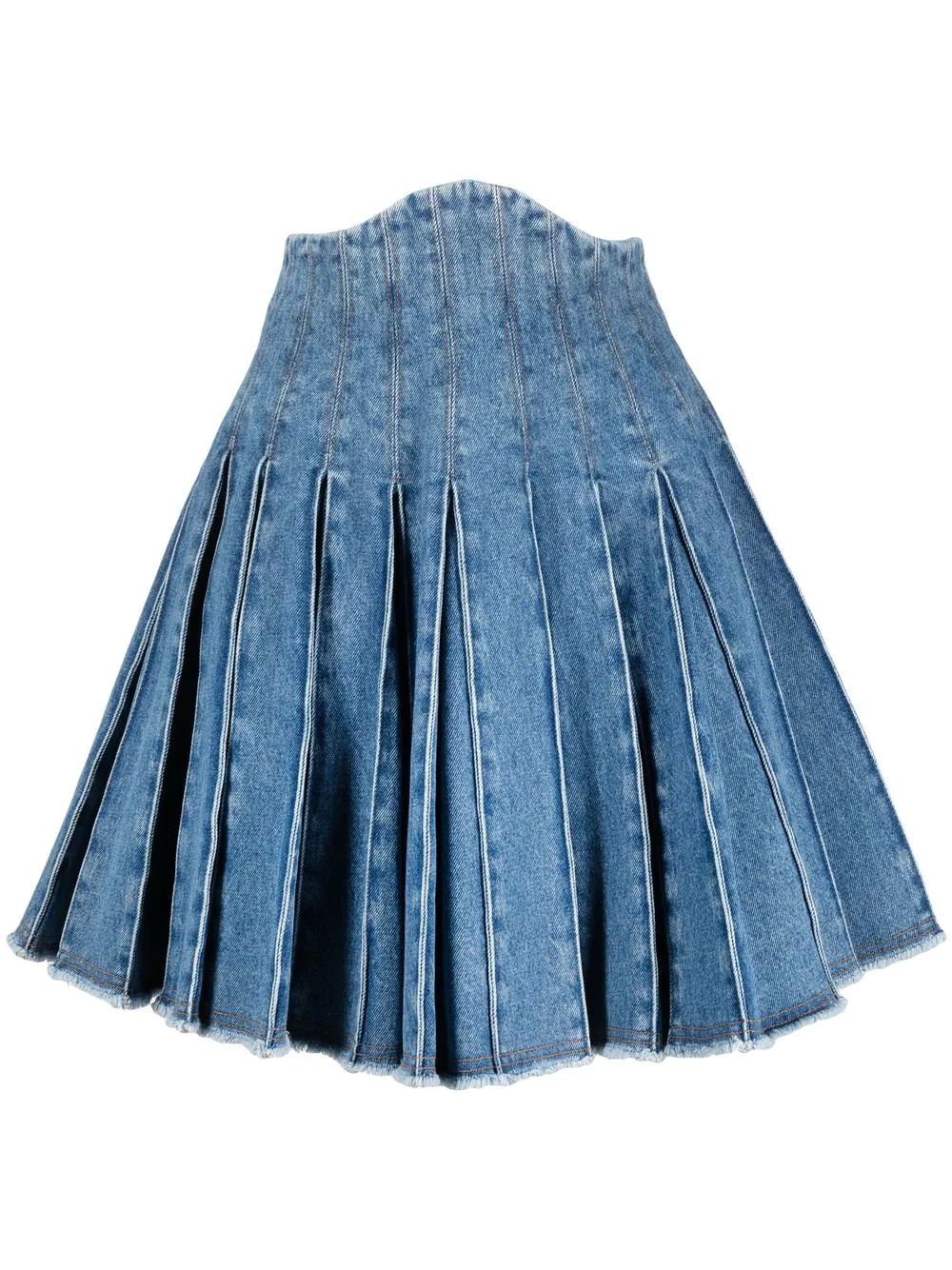 high-waisted denim skirt | Farfetch Global