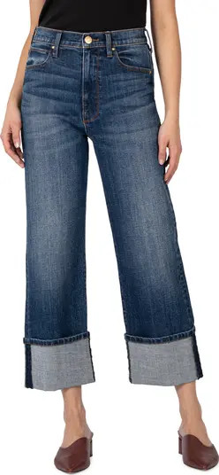 KUT from the Kloth Sienna Cuffed High Waist Wide Leg Jeans | Nordstrom | Nordstrom