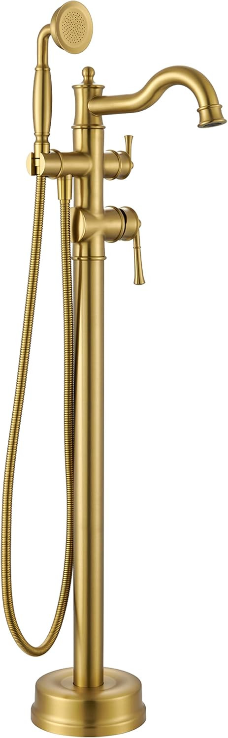 Free Standing Tub Faucet, Brass, Classic, Luxury, Gold | Amazon (US)