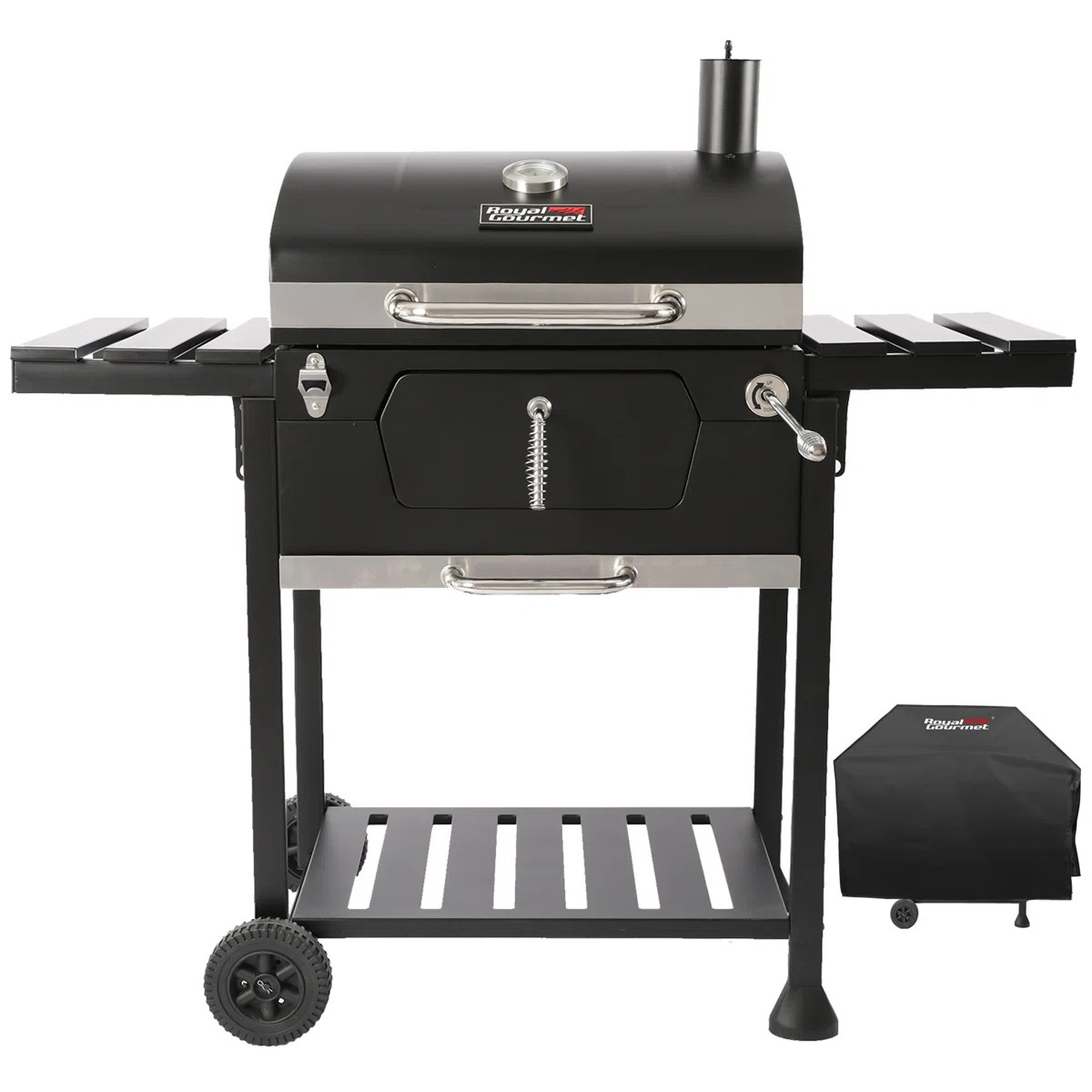 Royal Gourmet 24" Crop Barrel Charcoal Grill with Side Shelf and Cover | Wayfair North America