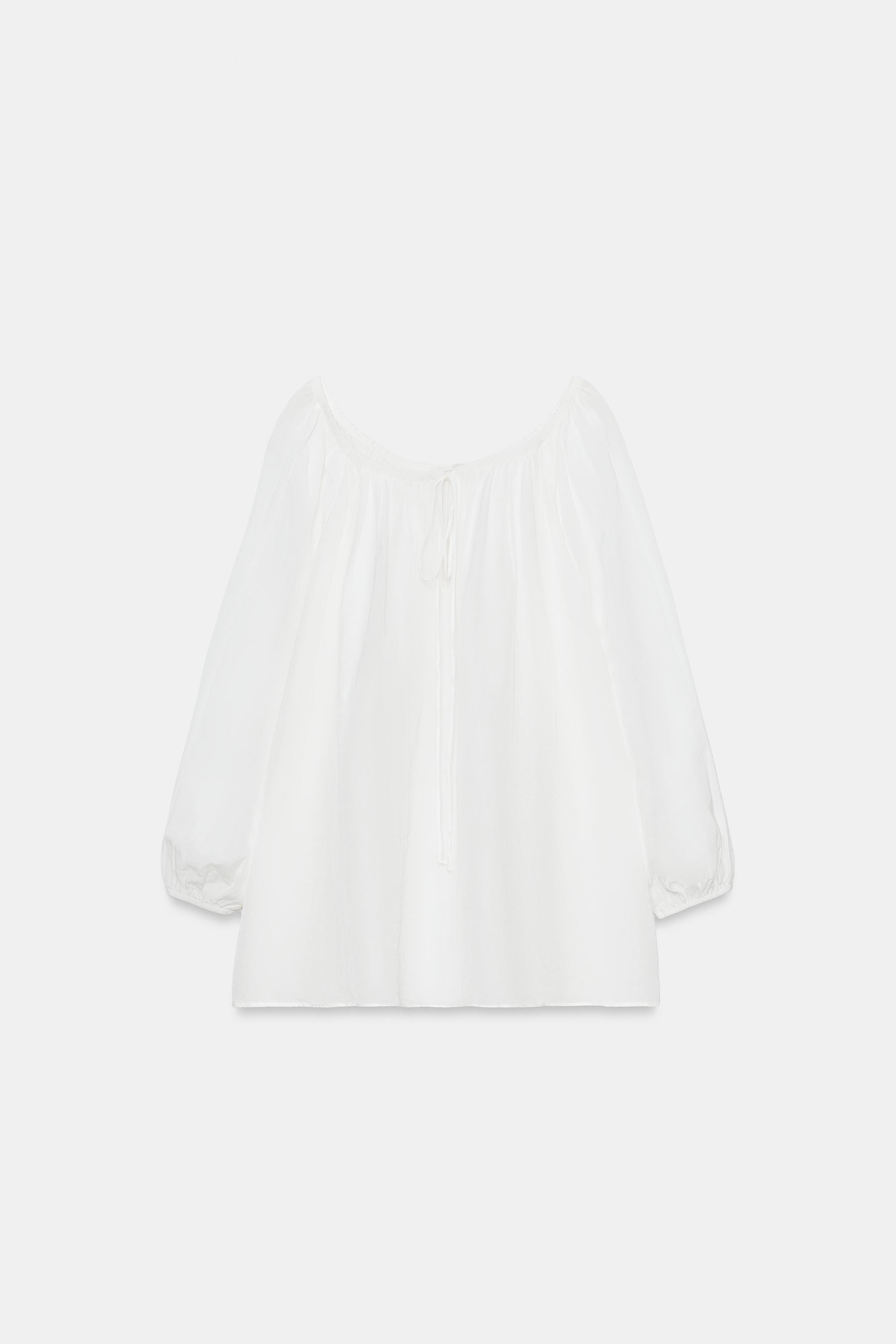 ZW COLLECTION LINEN BLEND BLOUSE | Zara UK