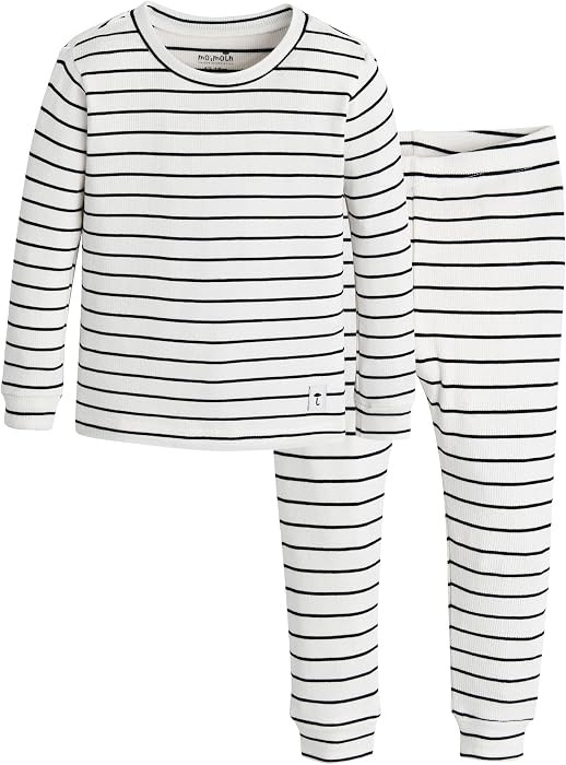 moimoln Baby Toddler Snug Fit Pajamas Viscose Solid Stripe Boys Girls | Amazon (US)