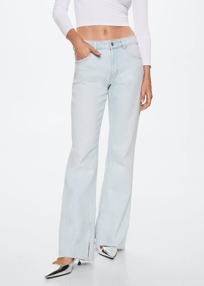 High-waist cropped straight jeans -  Women | Mango USA | MANGO (US)