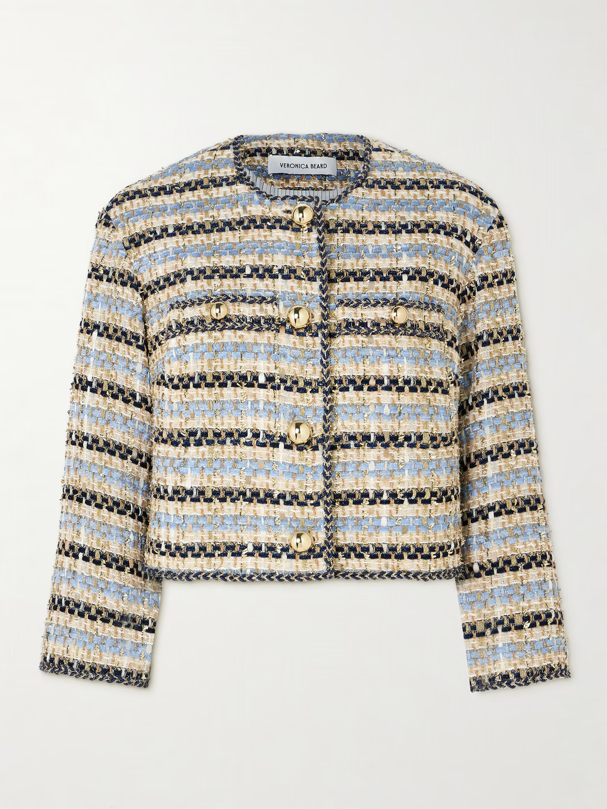 Veronica Beard - Sumira Metallic Tweed Jacket - Blue | NET-A-PORTER (US)
