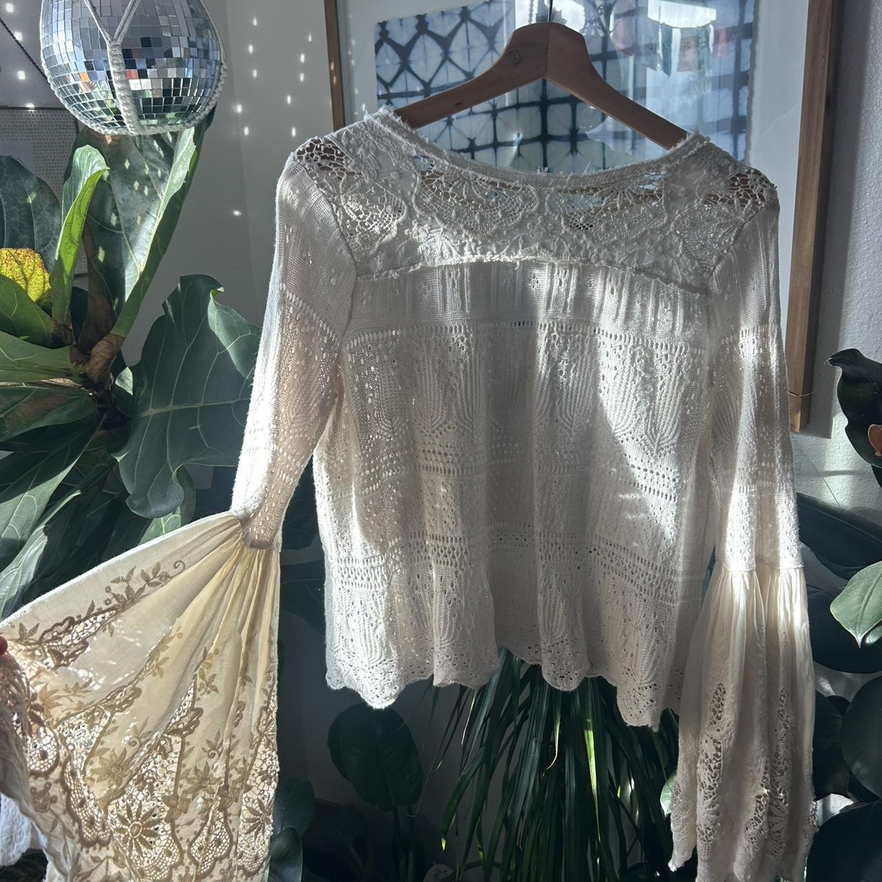 Free People Women's Sweater - White/Cream - 30A | Depop US