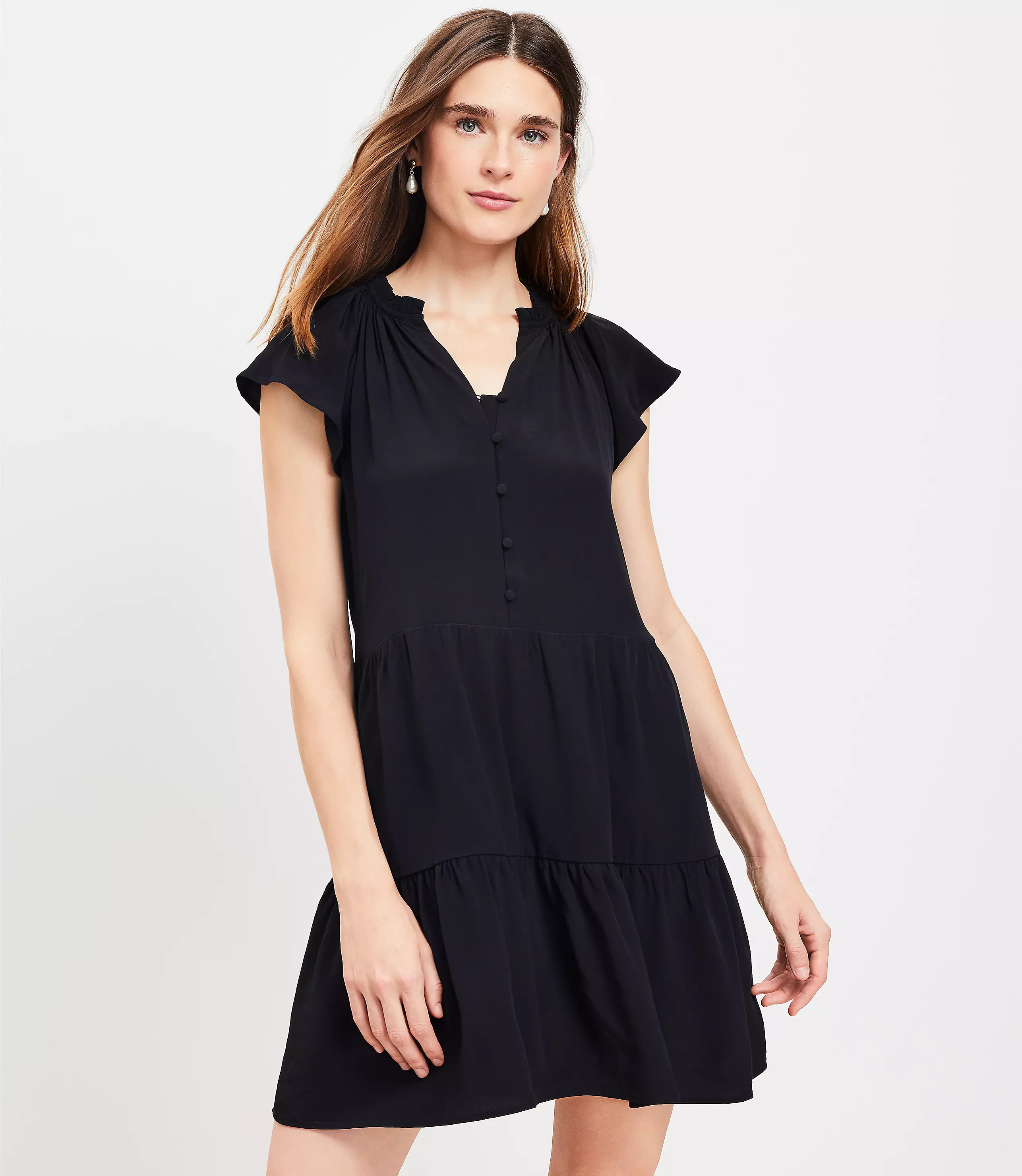 Flutter Tiered Swing Dress | LOFT